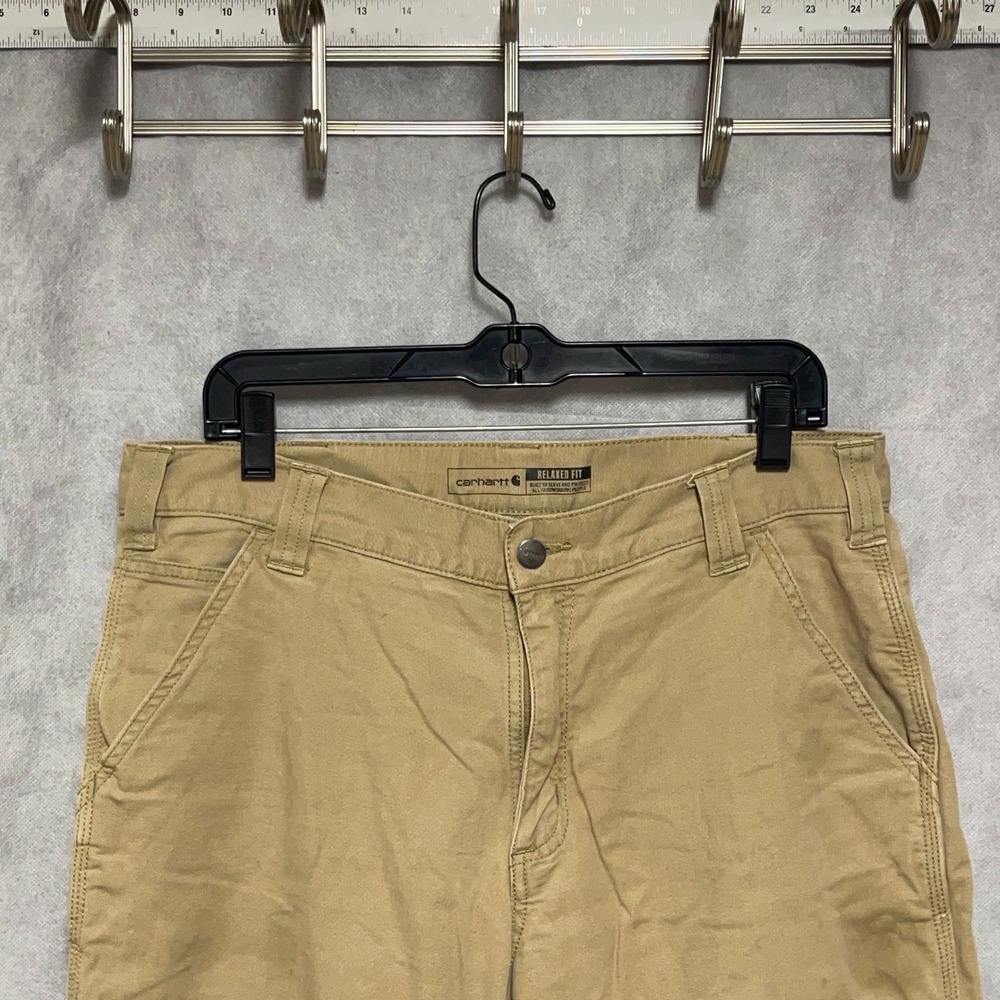 Carhartt Pants Men 34x32 Beig Rugged Flex Relaxed Fit Canvas Work Utility BN2291